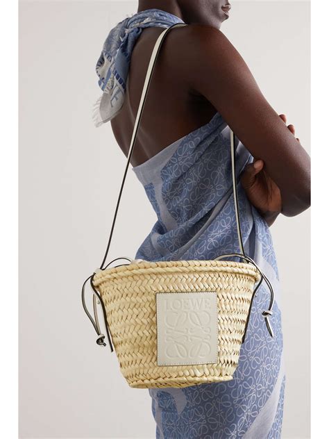 loewe raffia bucket bag